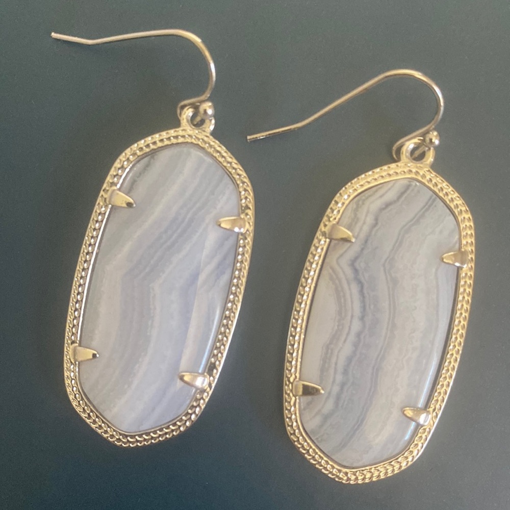 Kendra Scott Earrings. Stunning light blue stones set in silver.